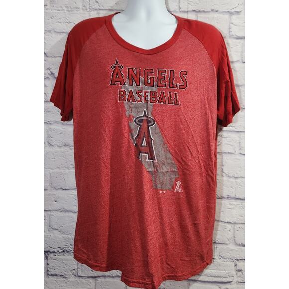 Los Angeles Angels MLB Angels Baseball California State Outline Logo Shirt 2X - Picture 1 of 3